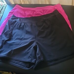 LAND ENDS WOMAN ACTIVE SHORTS BLACK AND PINK  BOTH SIZE 18w